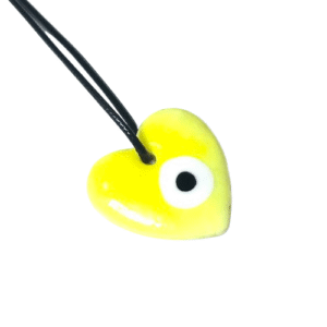 Evil Eye Yellow Heart Pendant