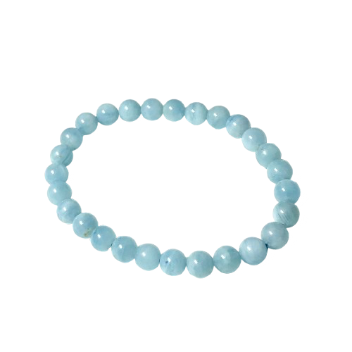 Aquamarine Crystal Bracelet 6mm 1 Aquamarine Crystal Bracelet