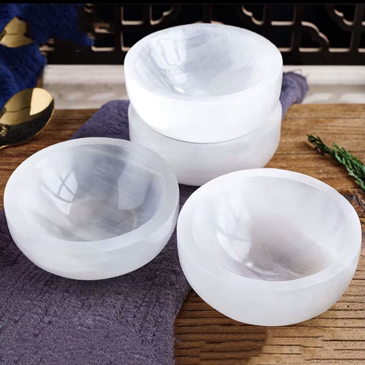 Selenite Crystal Bowl 3 Selenite Crystal Bowl