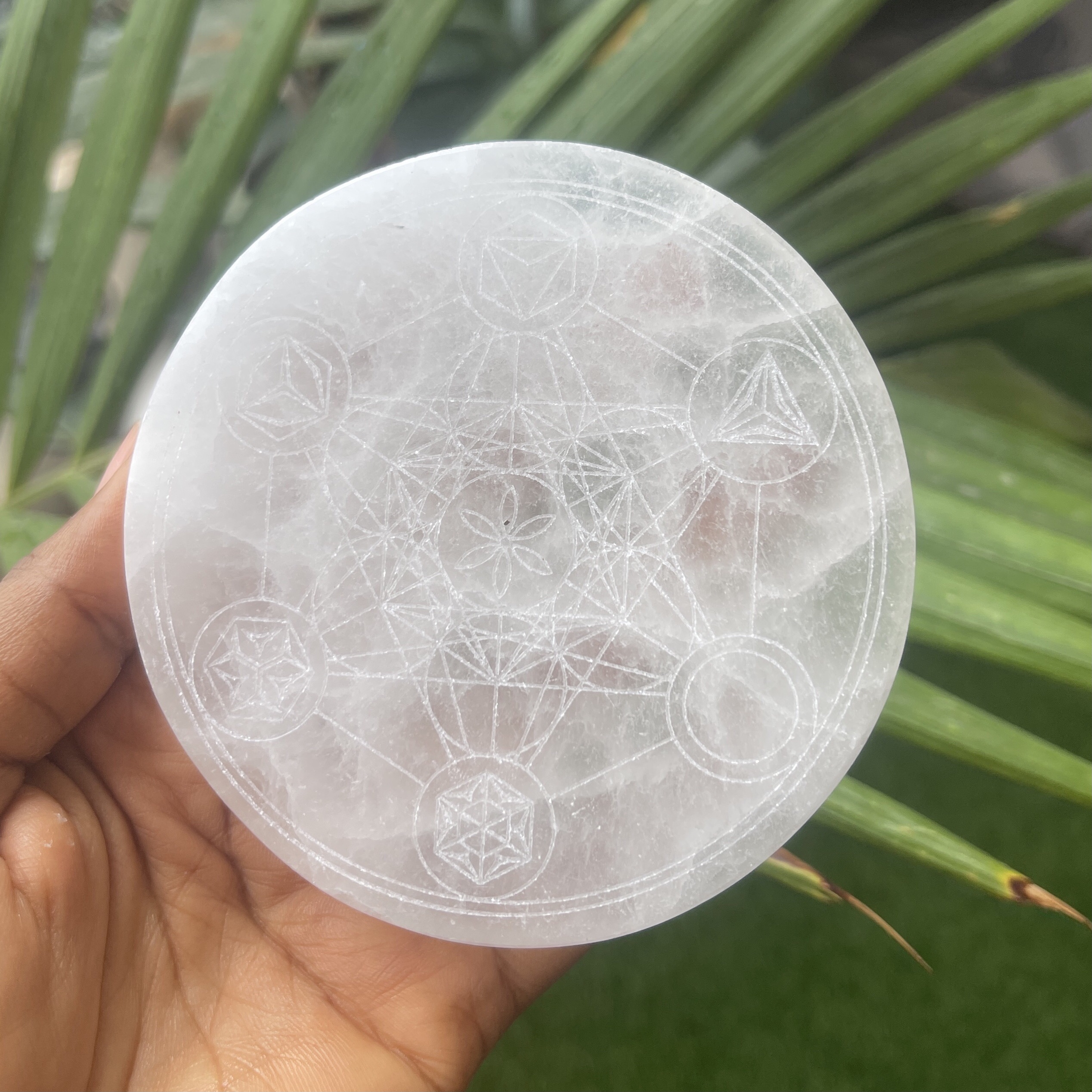 Selenite Metatron’s Cube Charging Plate 1 Selenite Metatron’s Cube Charging Plate