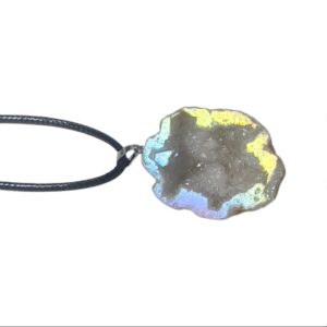 Angel Aura Geode Crystal Pendant