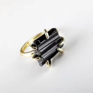 Black Tourmaline Crystal Ring