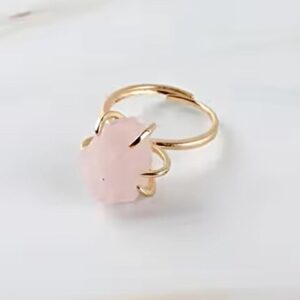 Rose Quartz Crystal Ring