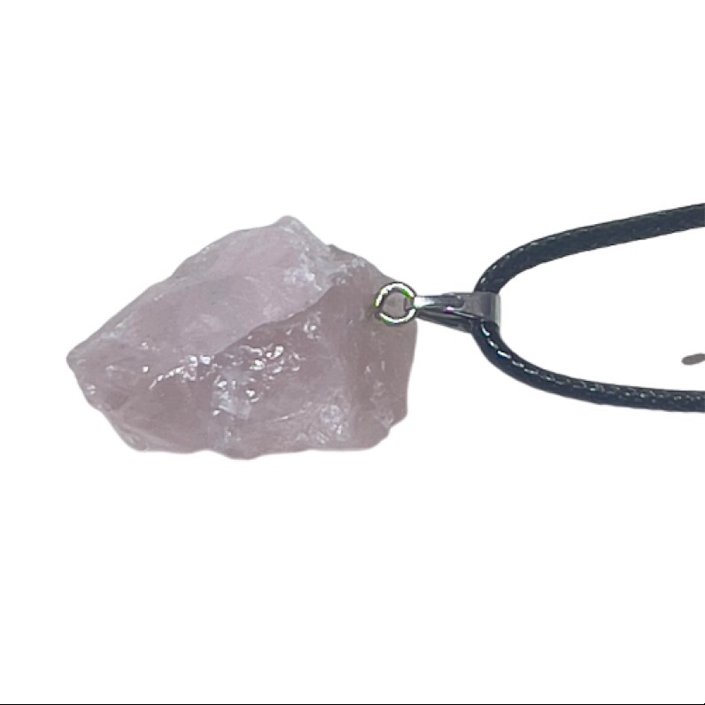 Rose Quartz Raw Crystal Pendant 1 Rose Quartz Raw Crystal Pendant